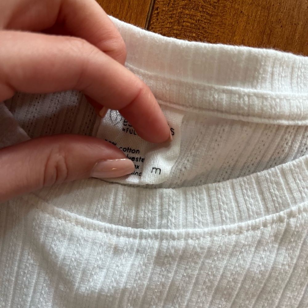 White Ribbed Top - Picture 2 of 2